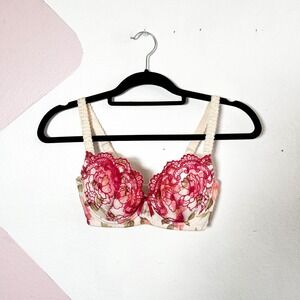 Bradelis Floral Bra 32E Coquette Dainty Fairy Whimsical Rave